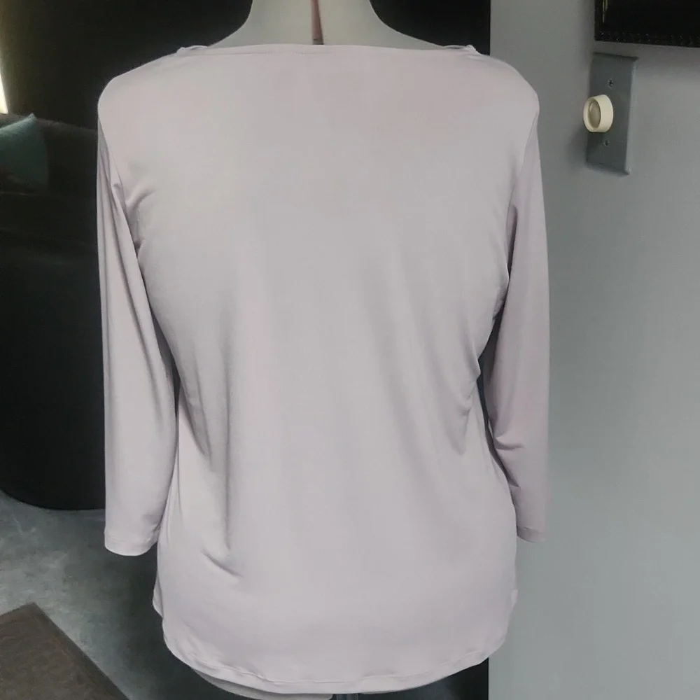 Embellished Gray Long Sleeve Top - Picture 3 of 3